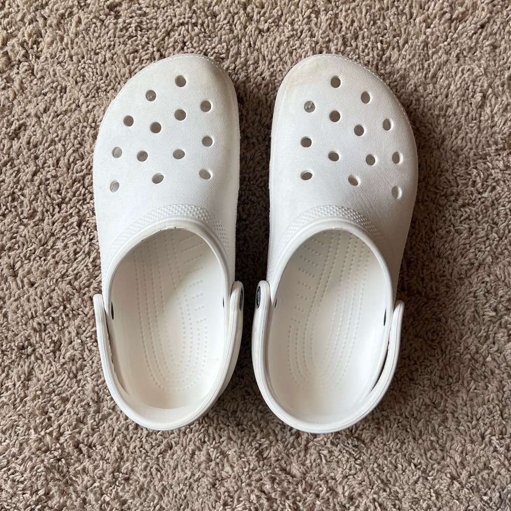 Basic white crocs